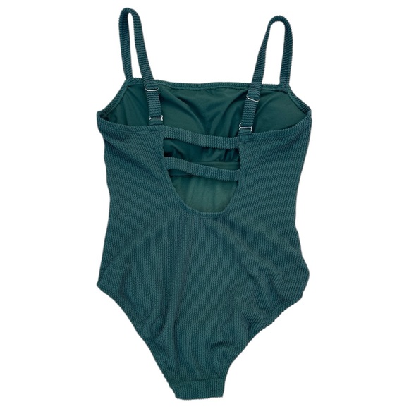Kona Sol Emerald Green Textured One-Piece Swimsuit – NWT High Coverage (Size 16) - Picture 6 of 8